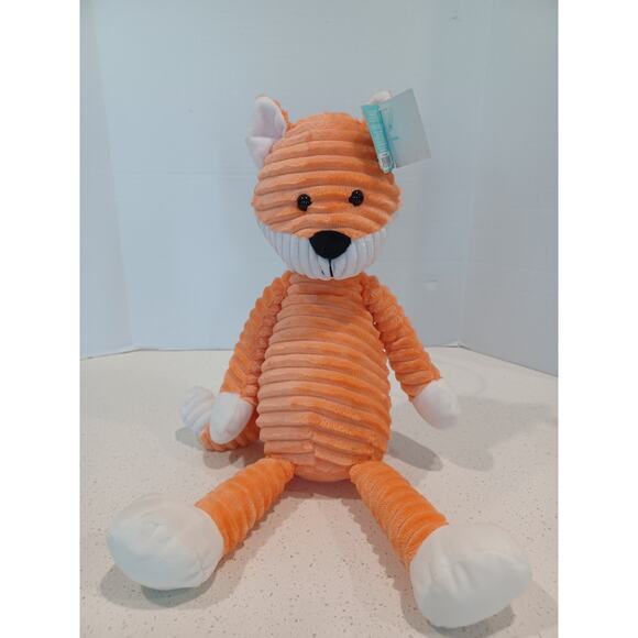 Walgreens Orange Fox Plush Happy Go Fluffy Stuffed Animal Toy Chenille Ribbed - Picture 1 of 6